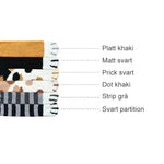 1 par (randig svart/grå)