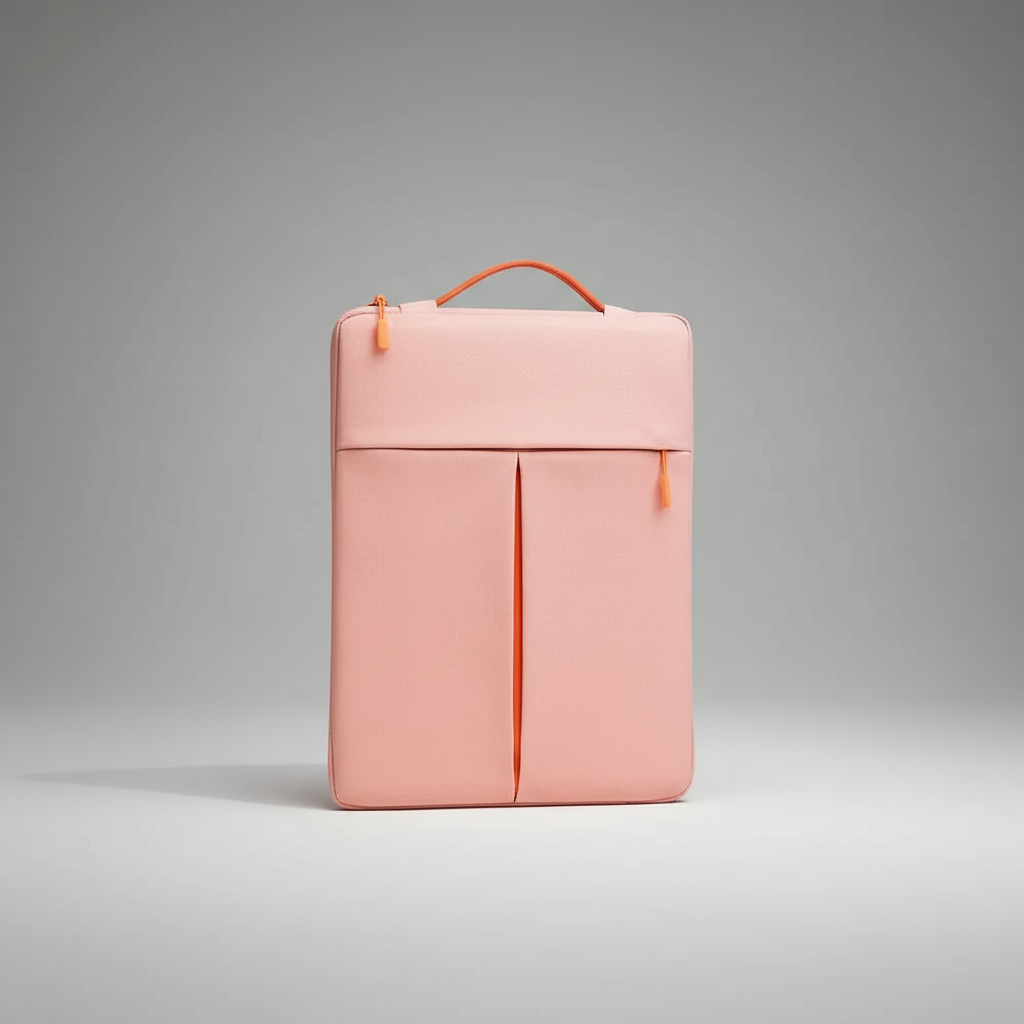 Mörkt datorfodral med handtag och stöttålig design