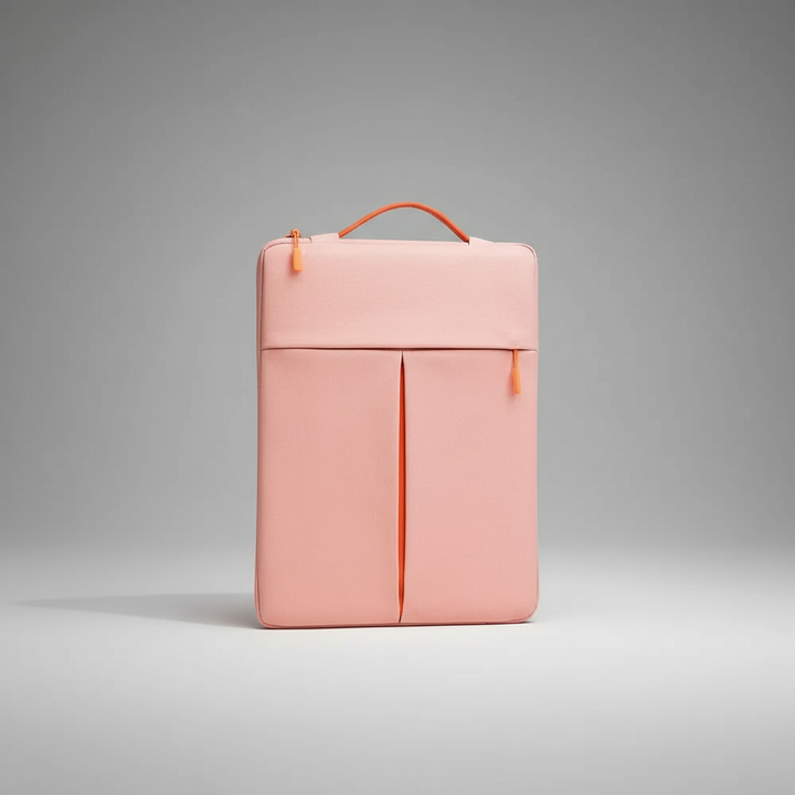 Mörkt datorfodral med handtag och stöttålig design
