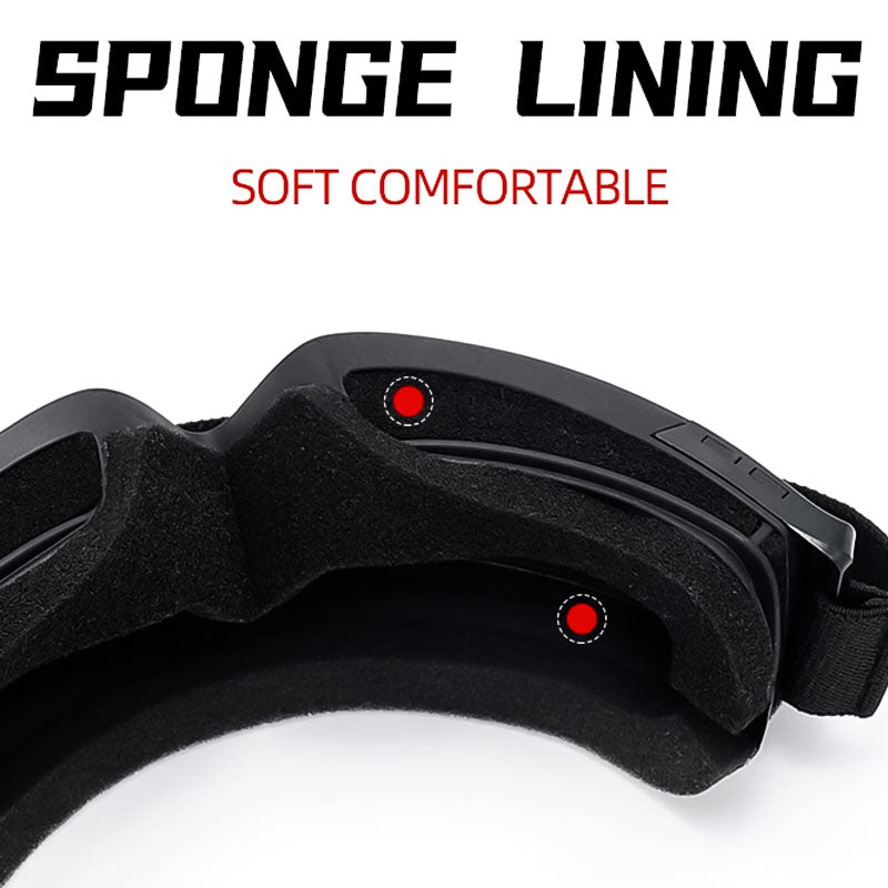 Komplett set med motorcykel goggles och tillbehör för säker körning