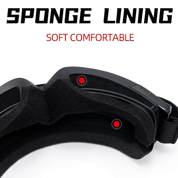 Komplett set med motorcykel goggles och tillbehör för säker körning