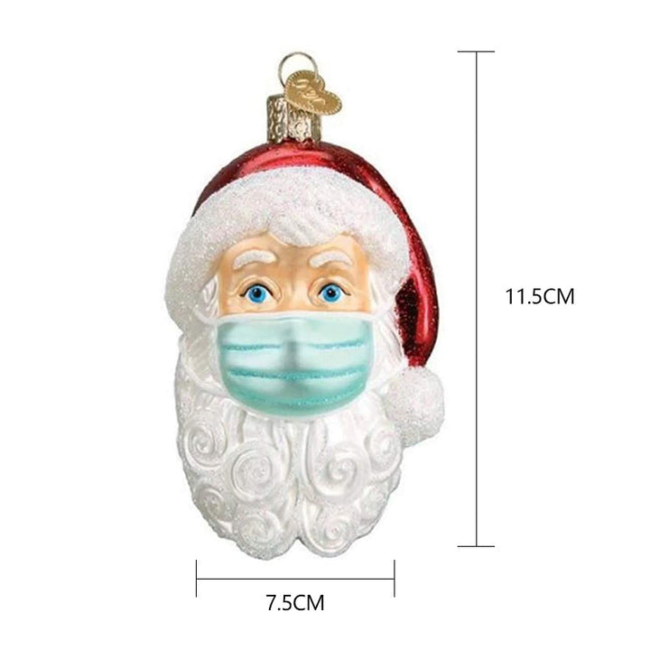 "Detaljerad tomte hängdekoration, färgrik och nostalgisk julprydnad med röd snöre för gran eller hemdekoration."