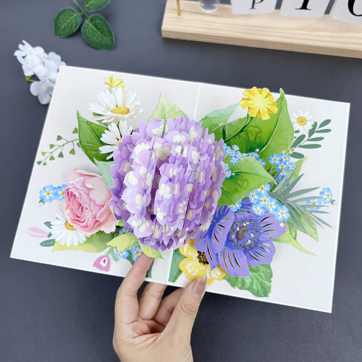 3D handgjort blomsterkort med fjärilsmotiv, perfekt som present eller dekoration för alla tillfällen.