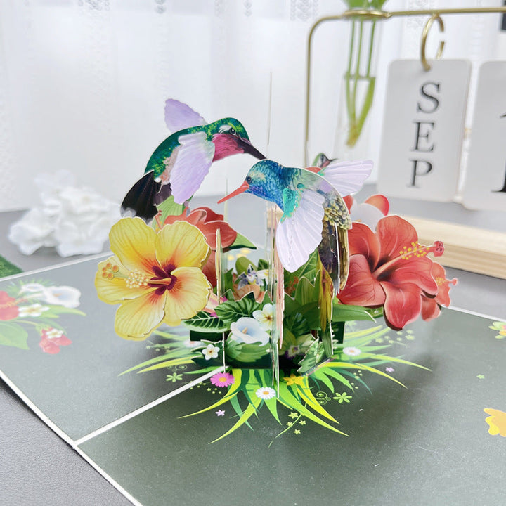 3D handgjort blomsterkort med fjärilsmotiv, perfekt som present eller dekoration för alla tillfällen.