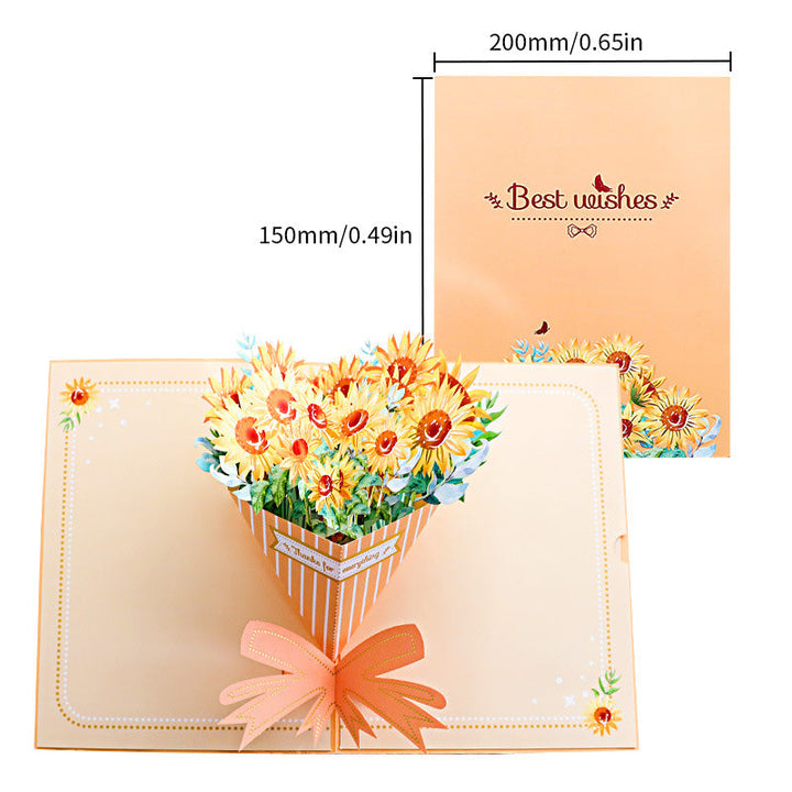 3D handgjort blomsterkort med fjärilsmotiv, perfekt som present eller dekoration för alla tillfällen.