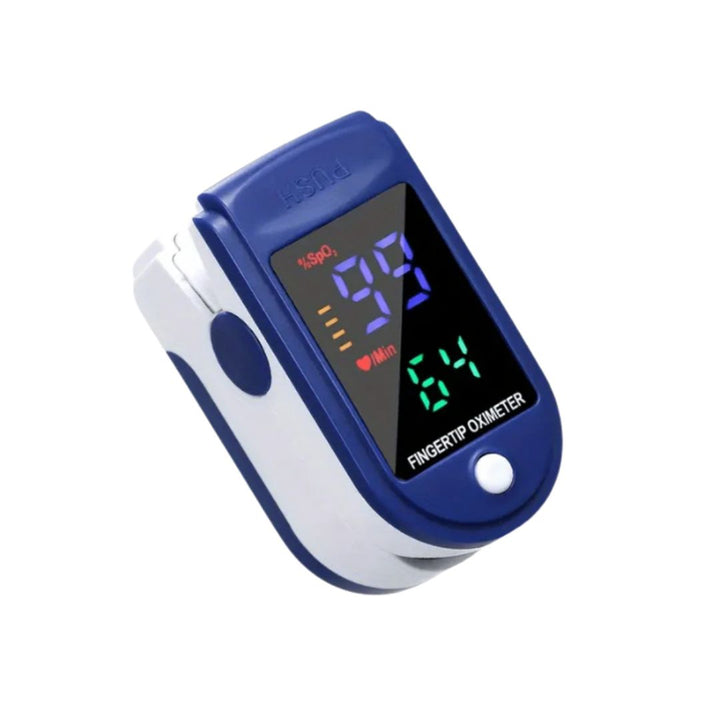 Digital fingertoppspulsoximeter för snabb mätning av puls, syremättnad (SpO2). Portabel hälsomonitor.