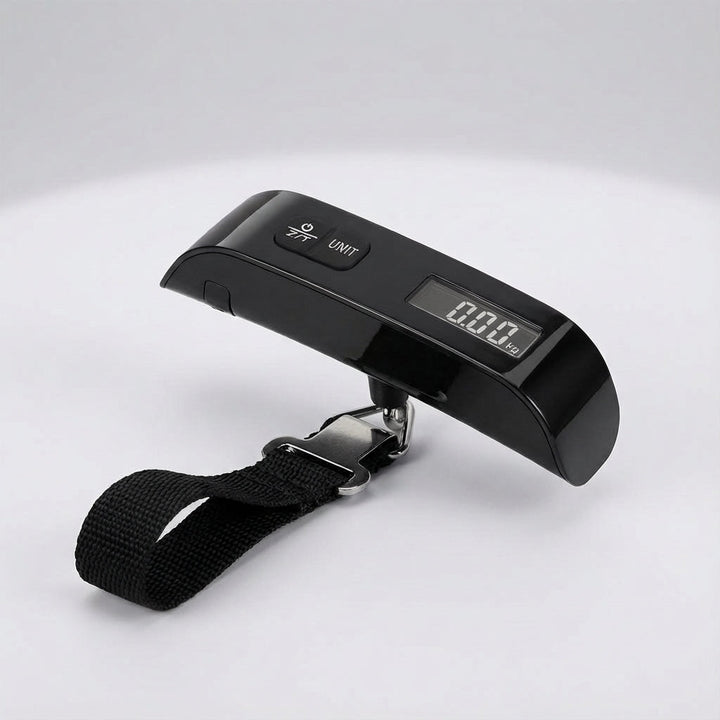 Smidig digital resevåg hjälper dig undvika överviktsavgifter. Kontrollera enkelt ditt bagages vikt före avfärd.