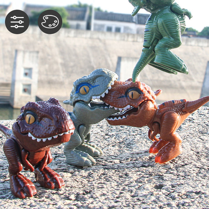 Dinosaurie-fingerdockor i plast för barn, detaljerade och färgglada, idealiska för kreativ lek med Jurassic World-tema.