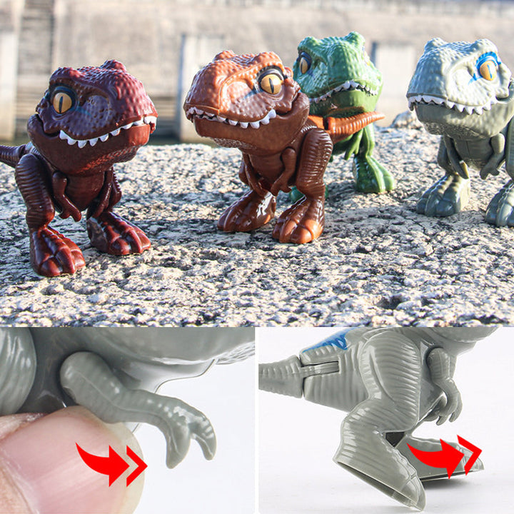 Dinosaurie-fingerdockor i plast för barn, detaljerade och färgglada, idealiska för kreativ lek med Jurassic World-tema.