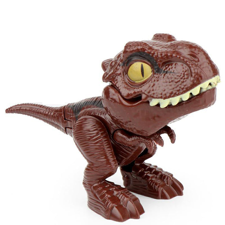 Dinosaurie-fingerdockor i plast för barn, detaljerade och färgglada, idealiska för kreativ lek med Jurassic World-tema.