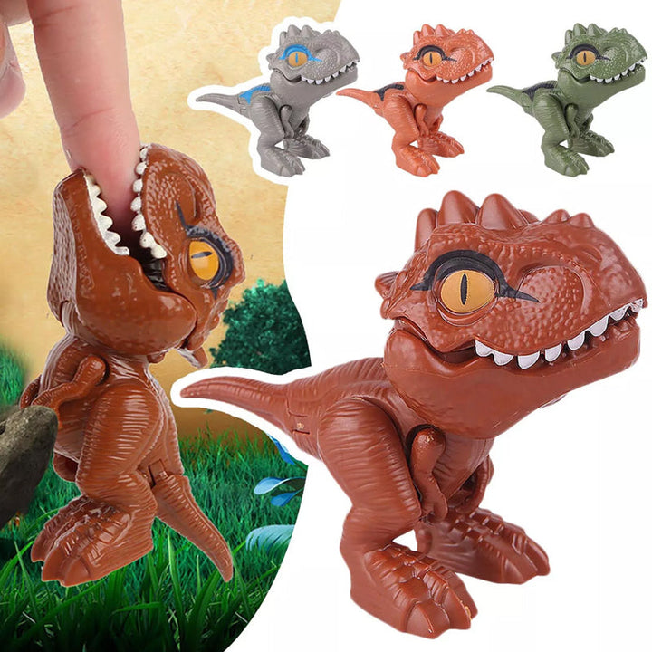 Dinosaurie-fingerdockor i plast för barn, detaljerade och färgglada, idealiska för kreativ lek med Jurassic World-tema.