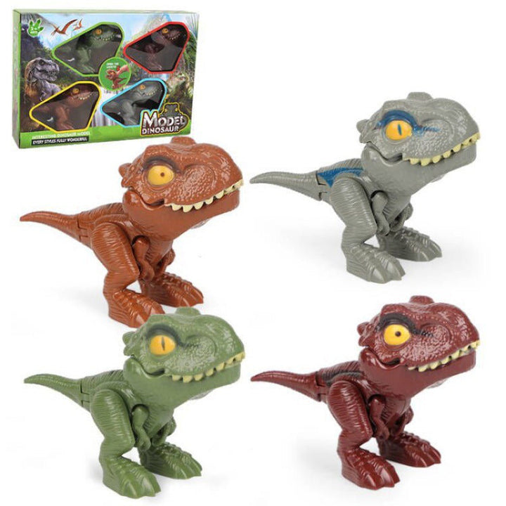 Dinosaurie-fingerdockor i plast för barn, detaljerade och färgglada, idealiska för kreativ lek med Jurassic World-tema.
