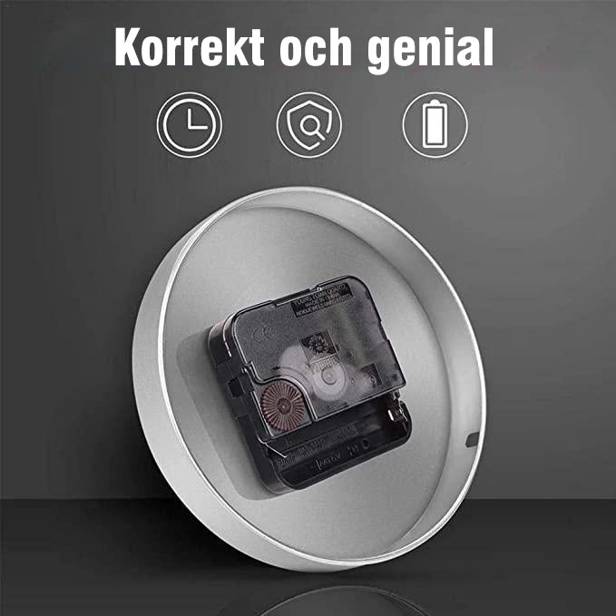 DIY dekorativ väggklocka med justerbar 3D-design i akryl, svart och guld för modern heminredning