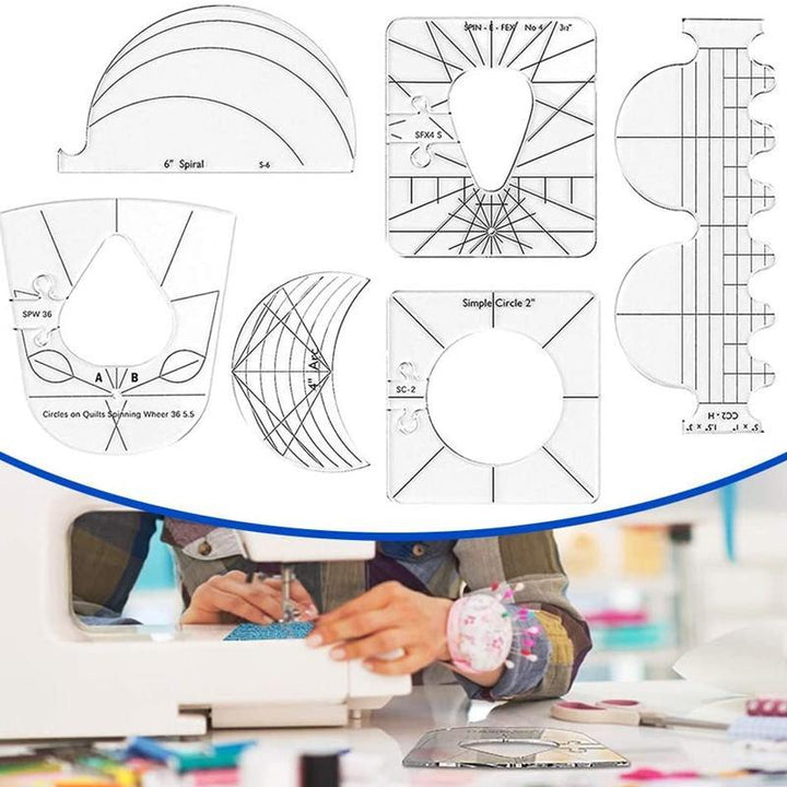 DIY Patchwork Maker Kit i färgglada tyger och symallor, perfekt för kreativa quiltprojekt och hobbyister.