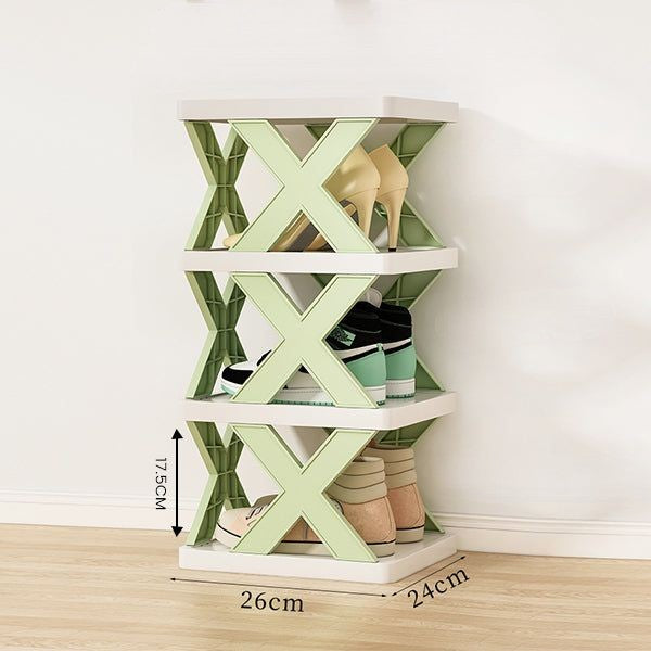 "DIY Skoställ med rundade hörn och tre lager, anpassningsbar, elegant design för modern skoförvaring i hemmet."