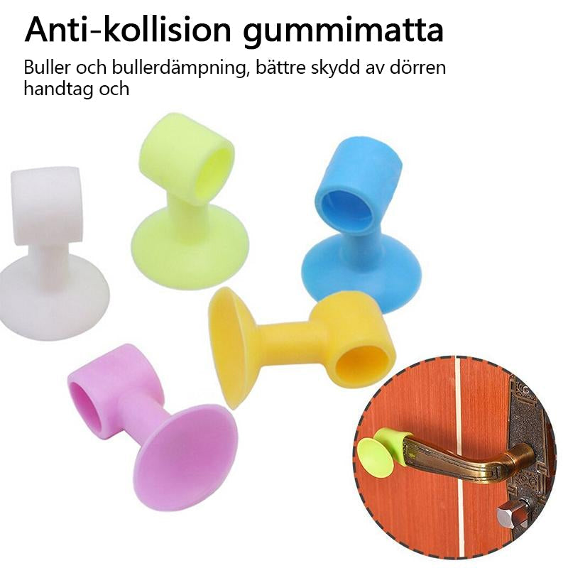 "Dörrstopp handtag i silikon, rund och fyrkantig, i olika färger, 5 st, för skydd av väggar och dörrar, lätt att installera"