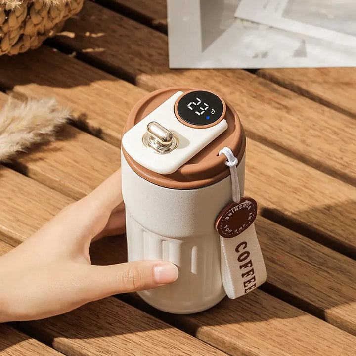 Smart resemugg med LED-temperaturdisplay och handtag