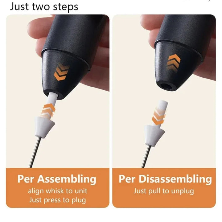 Demontering av visphuvudet på den elektriska mjölkskummaren