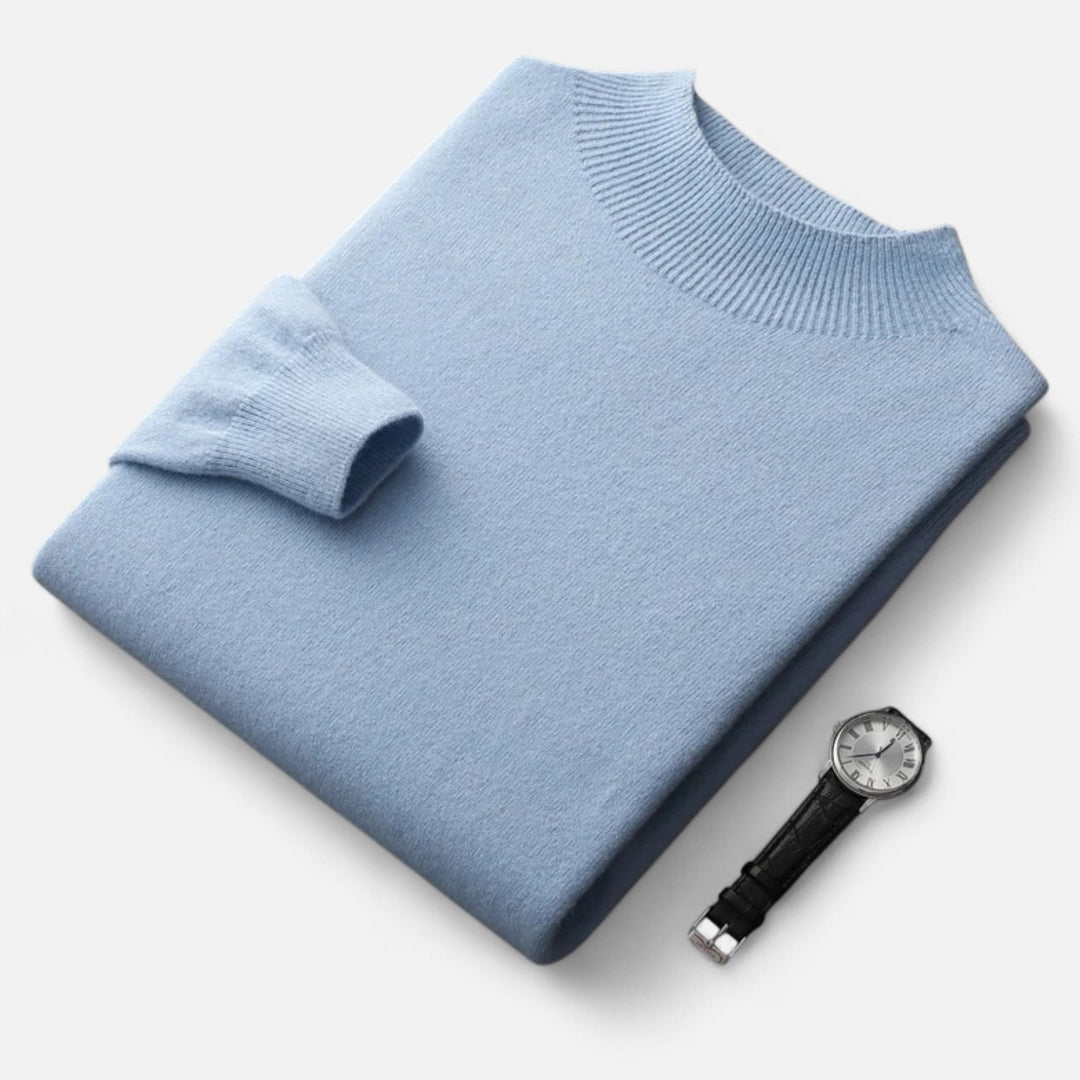 Klassisk herrtryck och design på stickad tröja med halvpolo