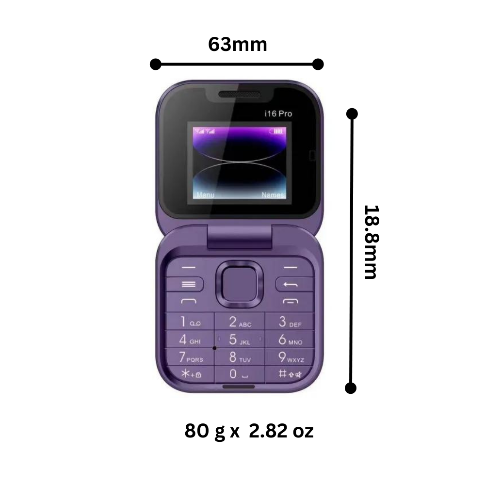 Hopfällbar mobiltelefon med laddkabel ansluten bredvid