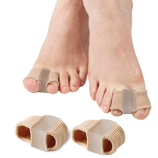 Dubbel tåseparerare för stortån i mjuk silikon, ger stöd och tåkomfort vid hallux valgus, tvåpack för fotvård.