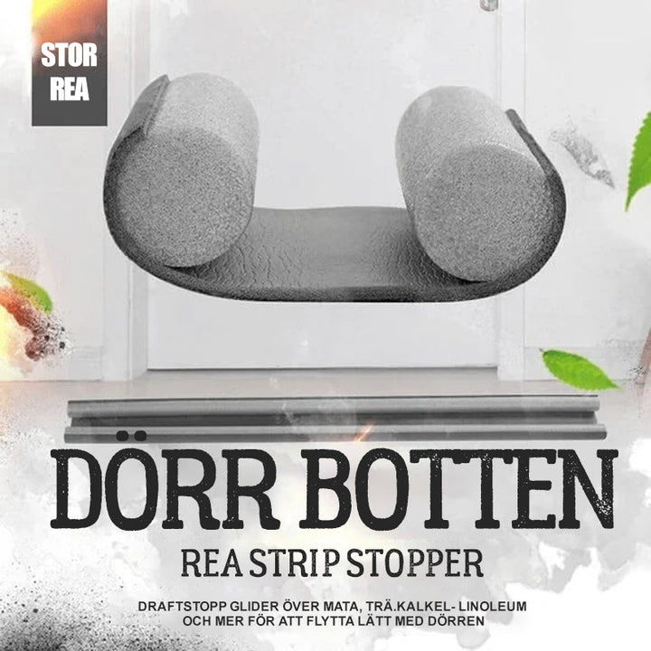 "Dubbelsidig dörrbottentätning för isolering, passar upp till 36 tum. Stoppar drag och damm, lätt att anpassa och installera.