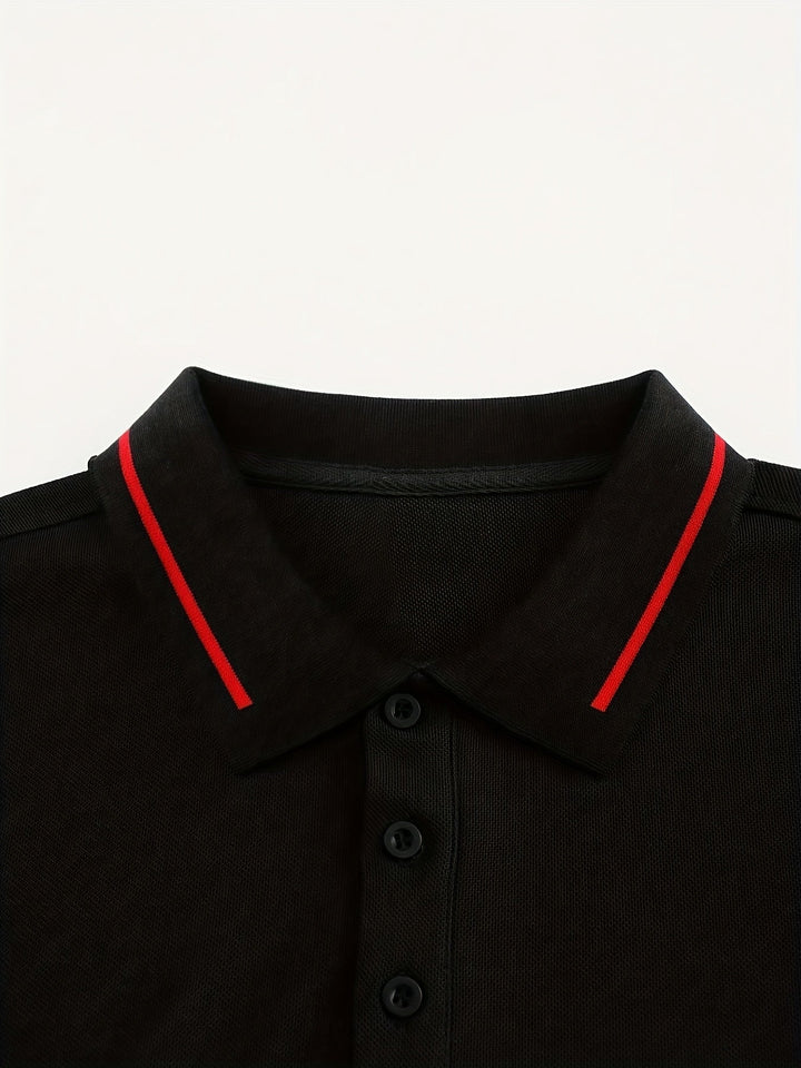 Klassisk beige långärmad polo för herrar, tidlös design