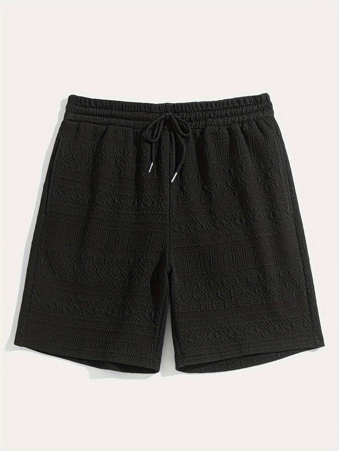 Snygga svarta herrshorts med elastisk midja och sidofickor