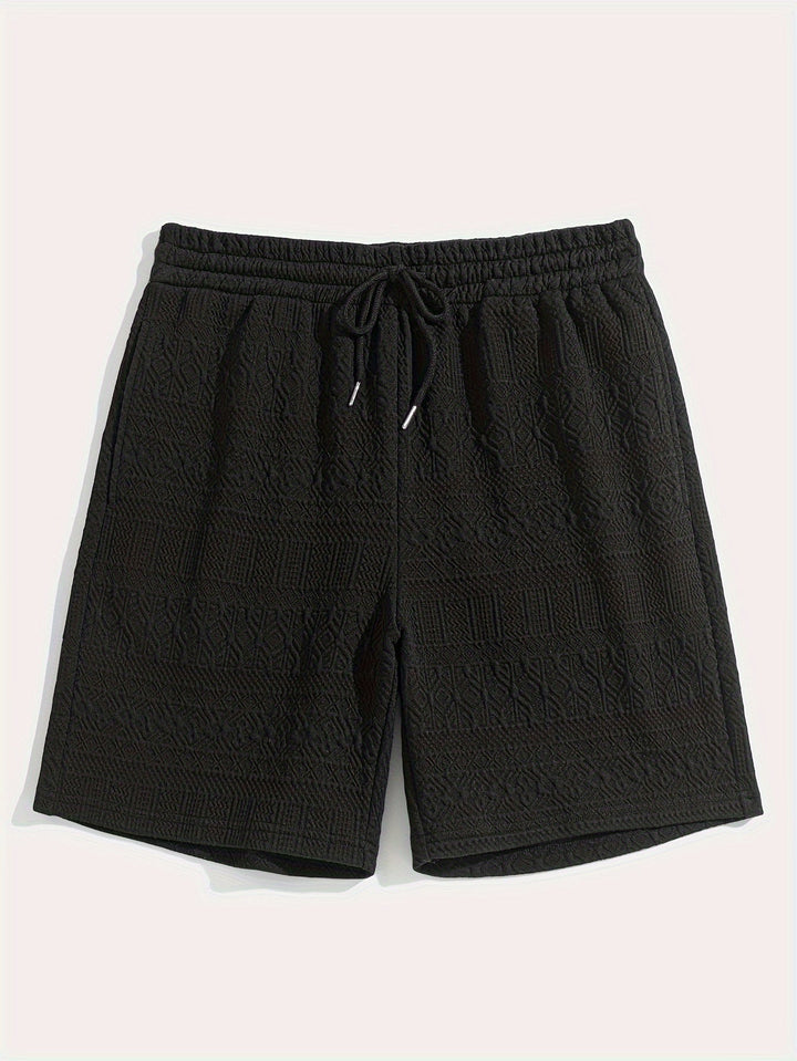 Snygga svarta herrshorts med elastisk midja och sidofickor
