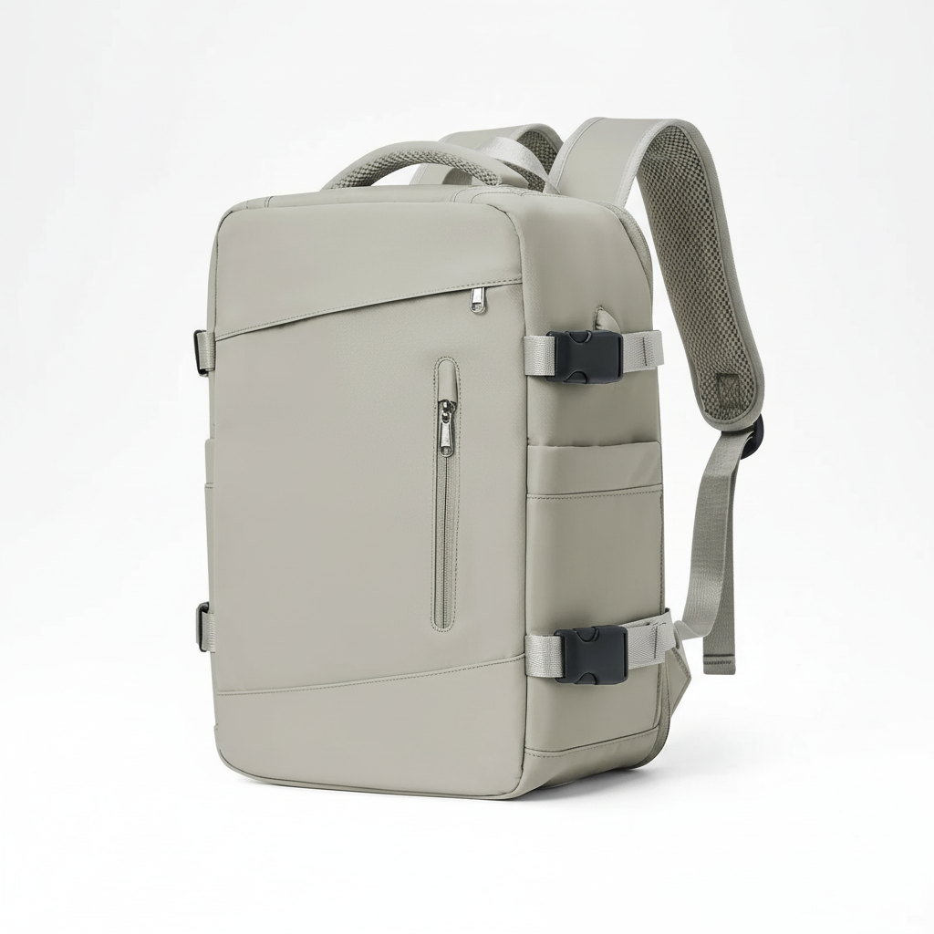 Snygg EasyCarry kabinväska, svart ryggsäck med robust design, perfekt som handbagage och smidig laptopväska för resan.