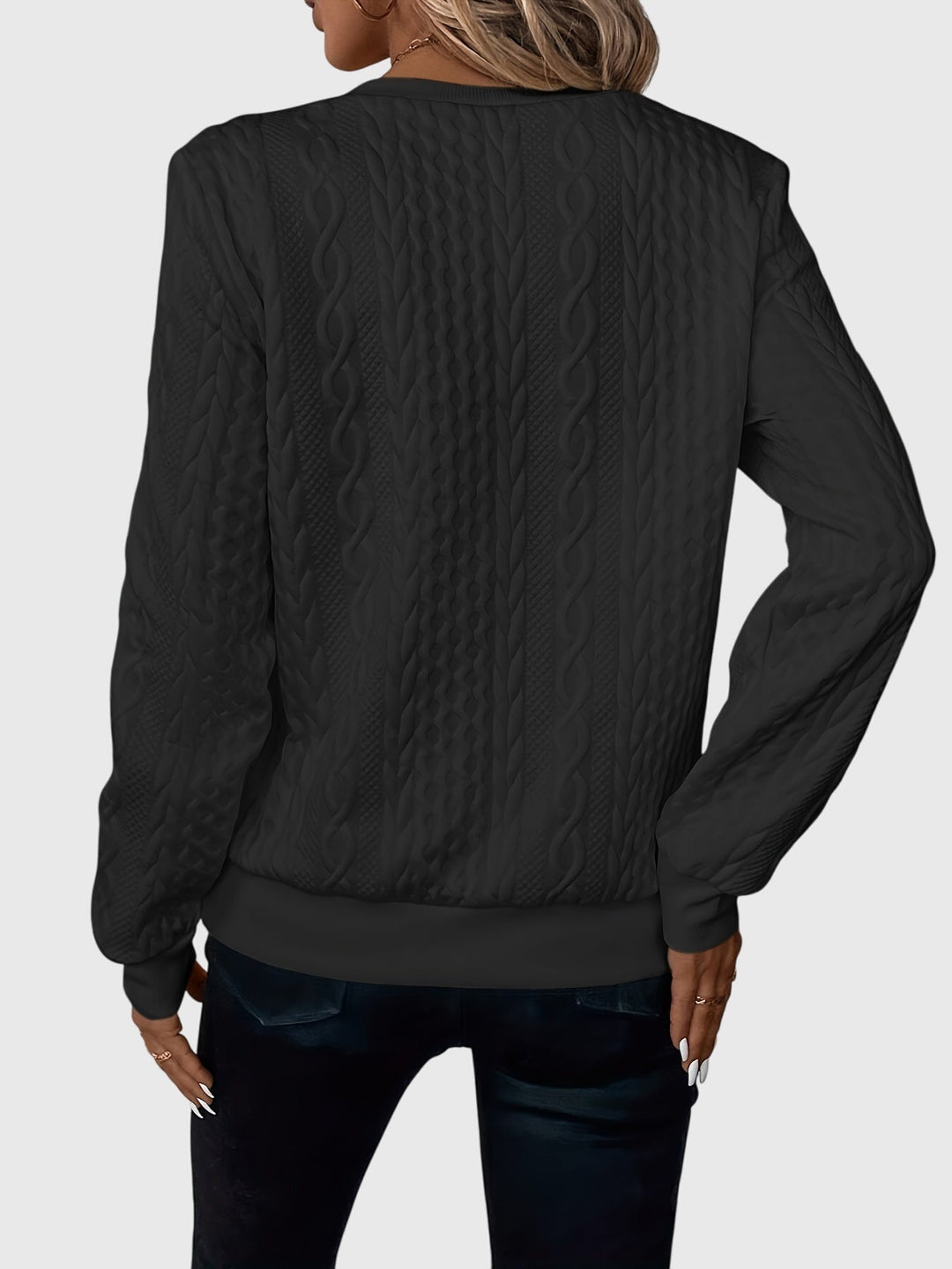 Klassisk långärmad damblus i bekvämt material med dragkedja