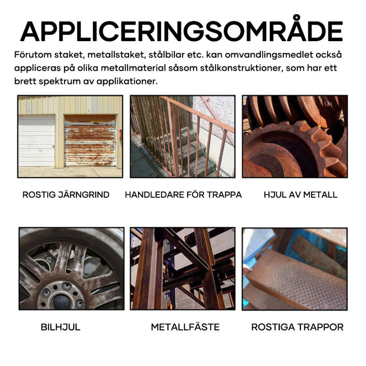 Effektivt rostborttagningsmedel för metall, blå flaska, idealisk för att förnya och skydda metallytor mot rostskador.