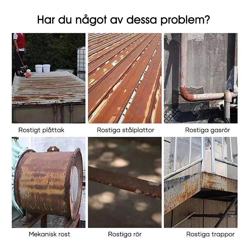 Effektivt rostborttagningsmedel för metall, blå flaska, idealisk för att förnya och skydda metallytor mot rostskador.