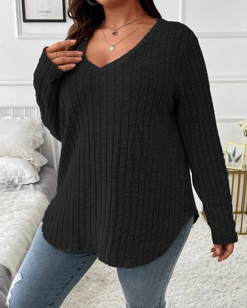 Snygg damtopp med V-hals för avslappnade vardagsoutfits