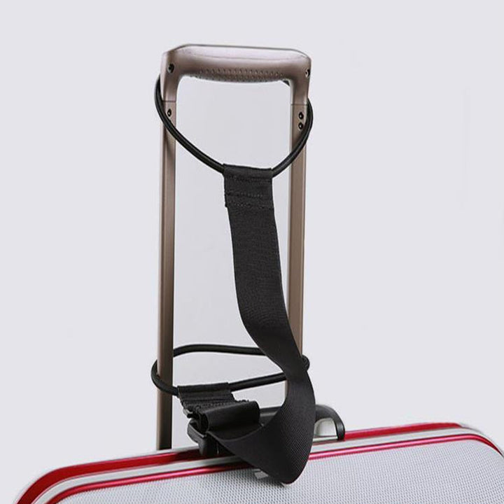"Elastiskt band för bagage, svart och flexibelt, idealiskt för resväskor och bärbara väskor, säker och lättanvänd."