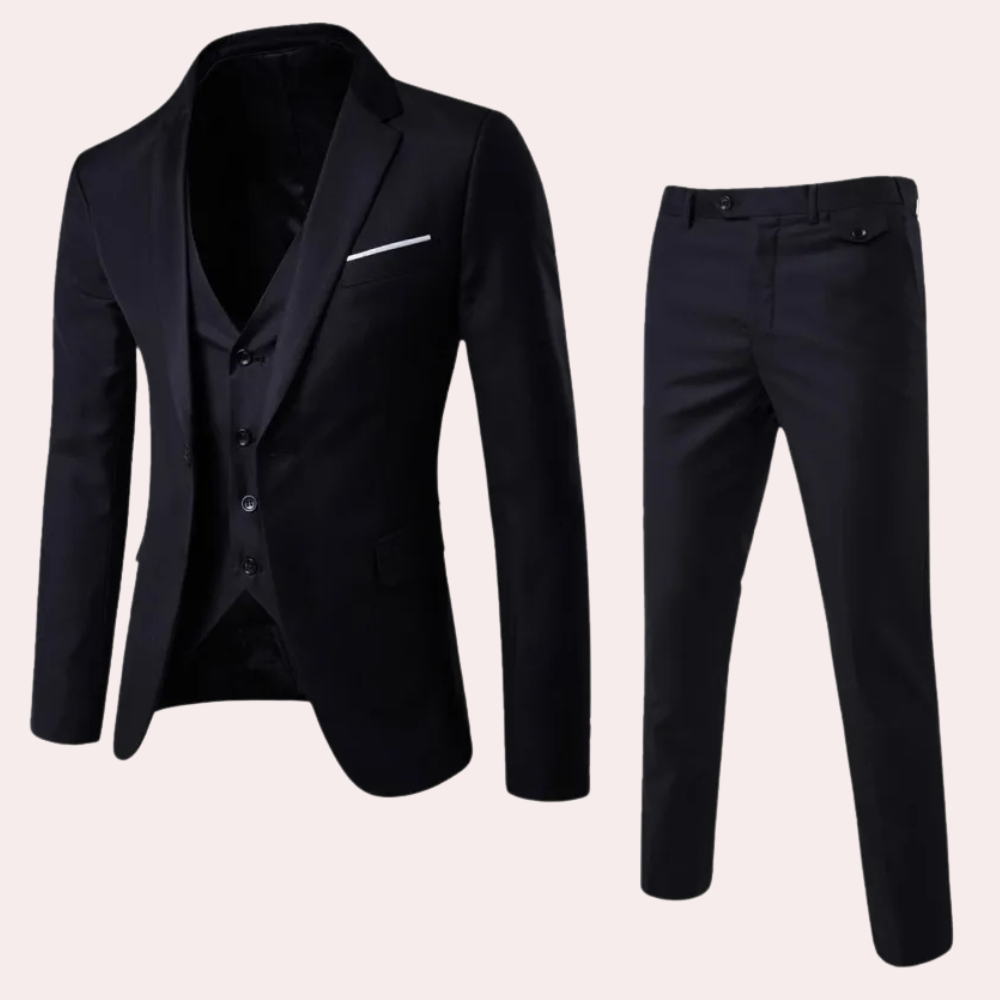 Elegant 3-delad herrkonstym för bröllop & formella affärsmöten. Tidlös stil & slim fit.