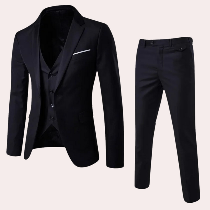 Elegant 3-delad herrkonstym för bröllop & formella affärsmöten. Tidlös stil & slim fit.