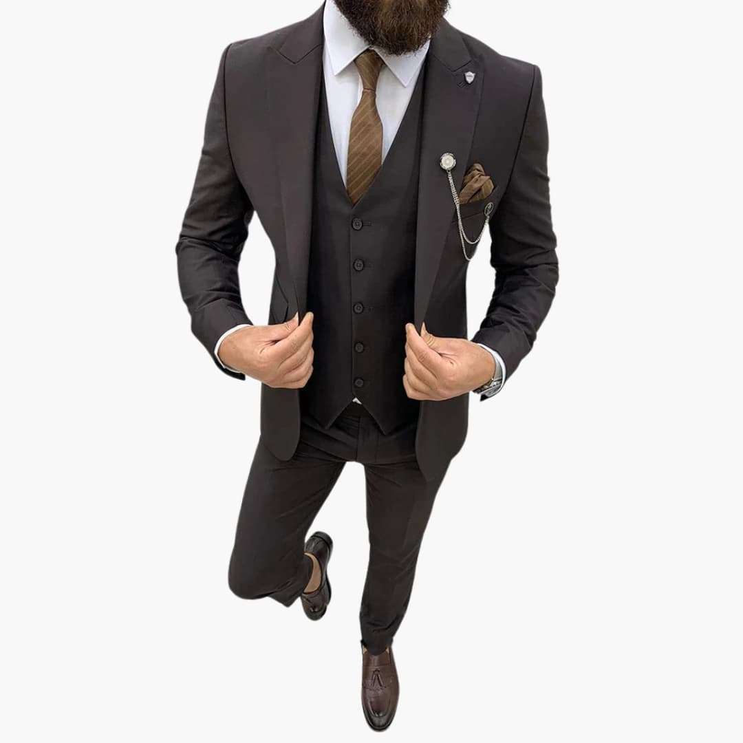 Elegant 3-delat slim fit herrkostymset för formella tillfällen, affärer, bröllop och fest.