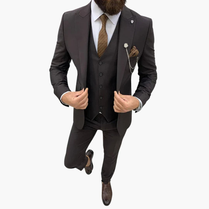Elegant 3-delat slim fit herrkostymset för formella tillfällen, affärer, bröllop och fest.