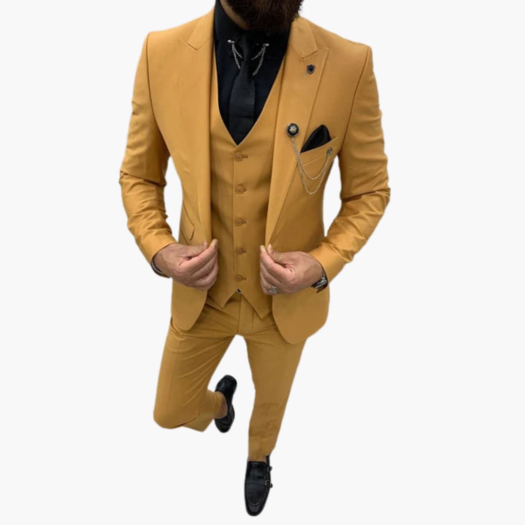 Högkvalitativt 3-delat slim fit kostymset, idealiskt för bröllop, formella evenemang och business.
