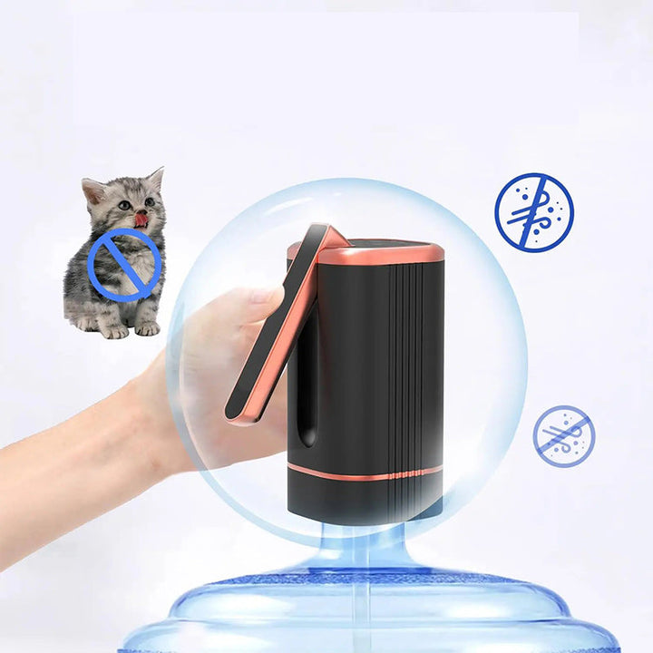 "Elegant automatisk vattendispenserpump i mörkgrön, svart, eller vit, kompakt design, enkel användning i modernt kök."