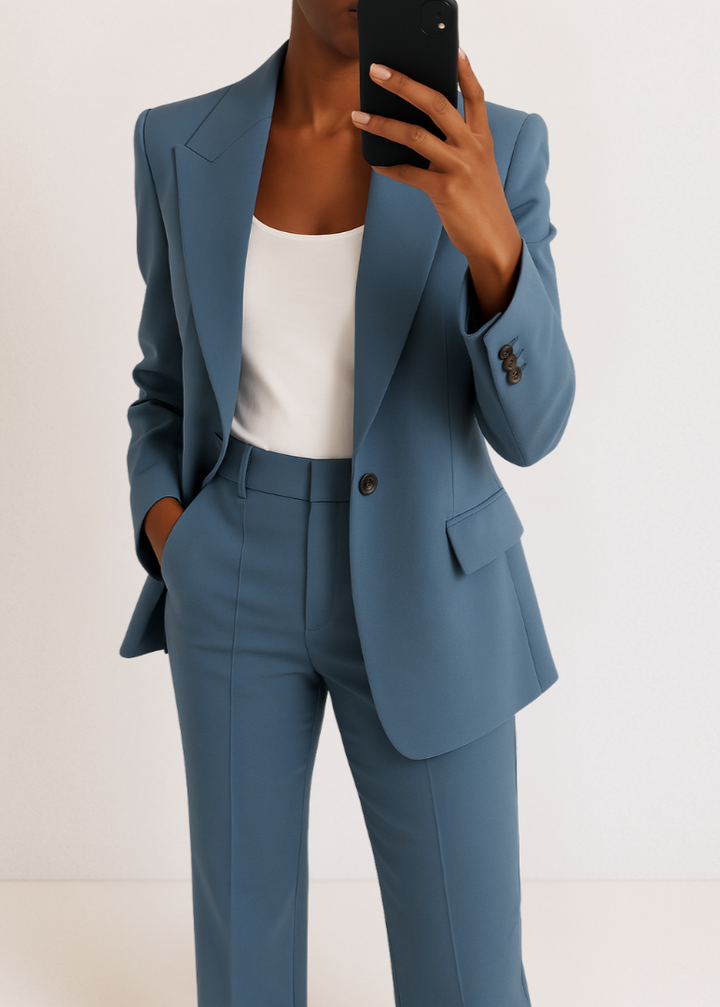 Modernt brunt Tvådelat Set Sofie. Tvådelat damset för fritid, med skön komfort och stilren look.