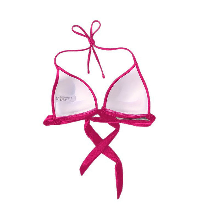 Klassisk dam triangel bikinitopp, justerbar för optimal komfort på stranden.