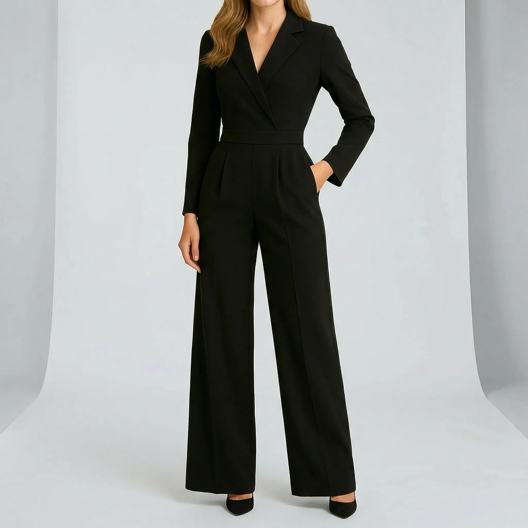 Mångsidig damjumpsuit med lång ärm & figursydd midja. Perfekta vår-, sommar- & höstkläder för vardag & fest.