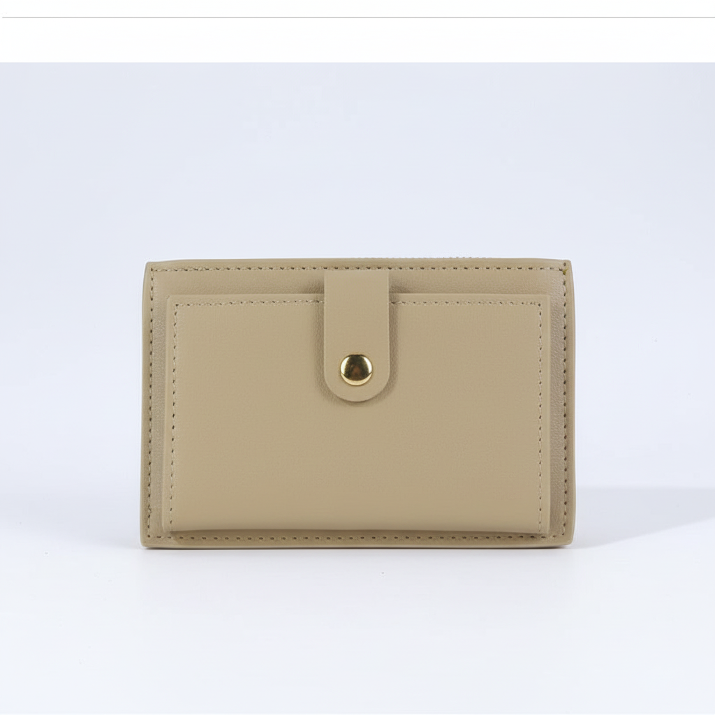 Kompakt damkorthållare, elegant plånbok i PU-läder, perfekt för den minimalistiska stilen.