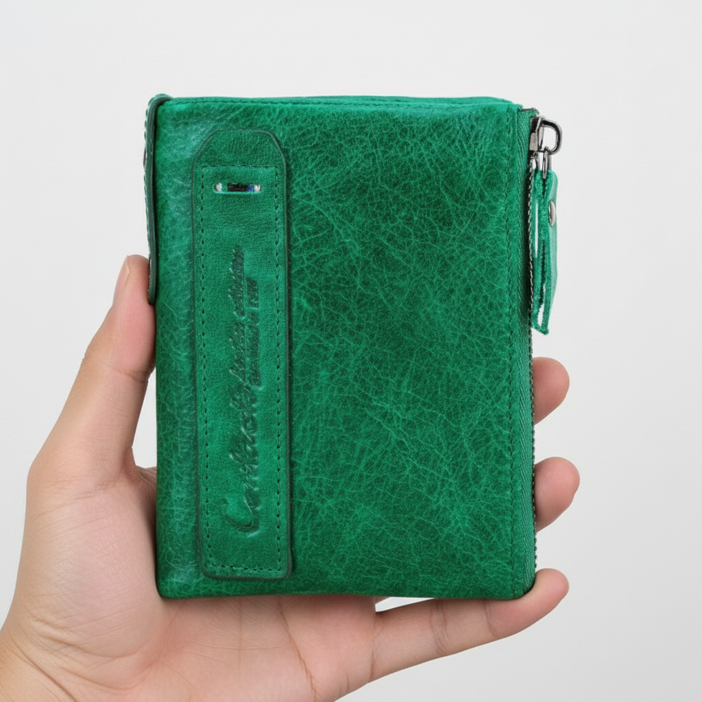 Exklusiv läderplånbok, kort modell för dam. Elegant och smidig, den perfekta accessoaren som korthållare.