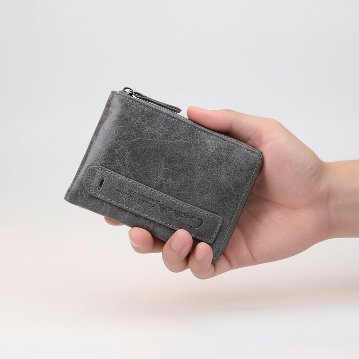 Funktionell damplånbok i kort läderdesign. Smart organisation för kort och sedlar, en elegant vardagsplånbok.