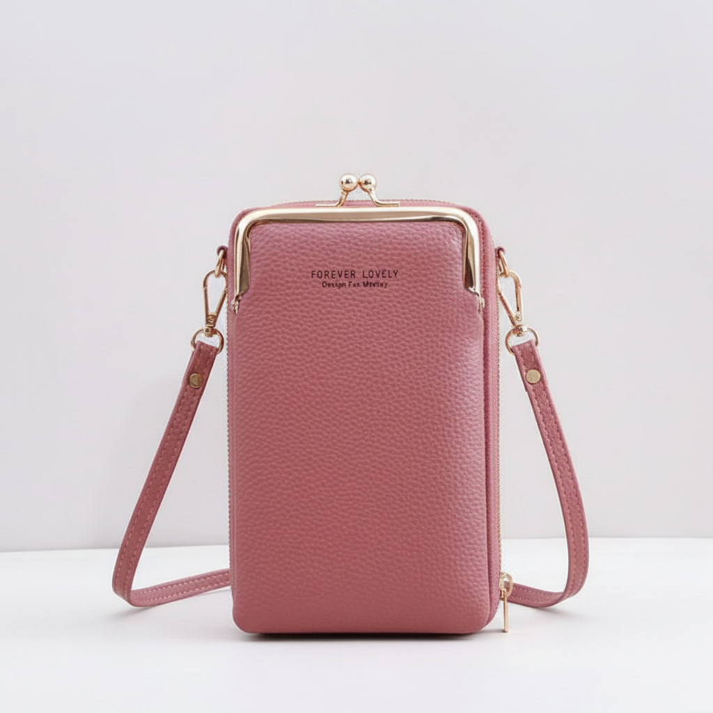 StyleMate PU-läderplånbok. Elegant damplånbok & mobilväska i ett. Med säker nackrem.