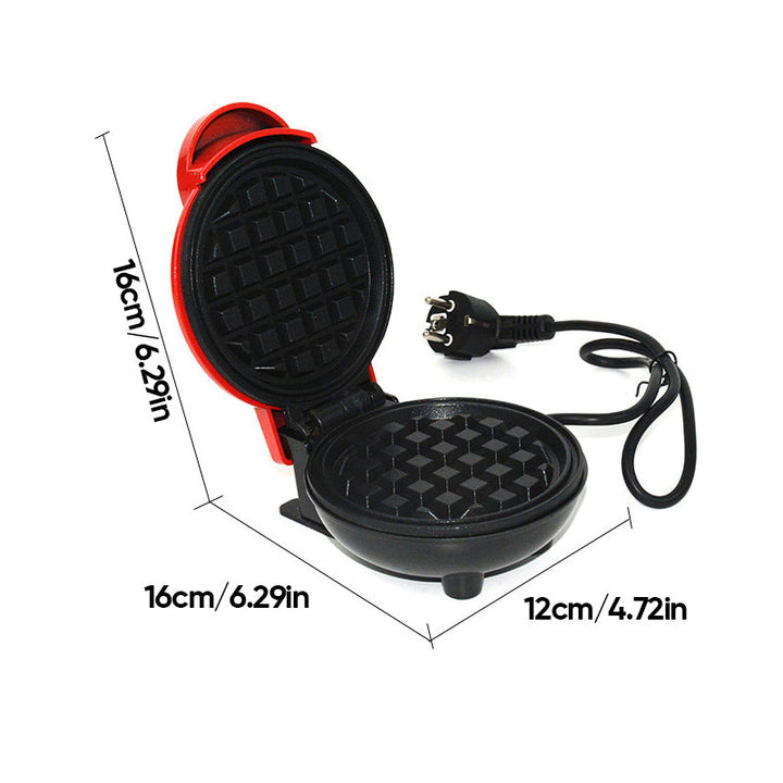 Kompakt elektriskt mini-våffeljärn med non-stick-beläggning, perfekt för små kök och resor.
