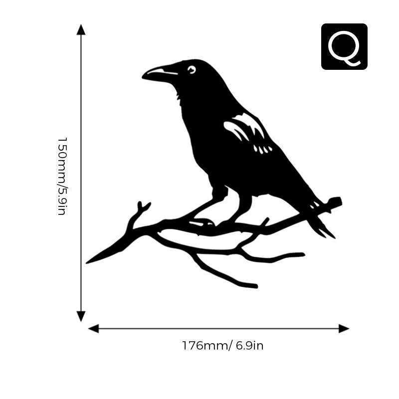 Elegant fågeldekoration i svart järn för heminredning och trädgårdsdekor, stilfull och hållbar design.